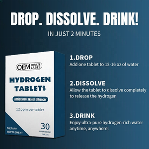 Tabletas Efervescentes de Hidrógeno Molecular H2 de Alta Concentración, Antioxidante Potente y Mejor Hidratación, Disolución Rápida, Gran Venta - Product Image 6