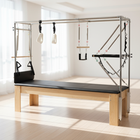 Machine de Pilates Cadillac portable MJD W16A en bois d'érable réglable - Étirements durables du corps entier, multifonctionnelle, fitness Pilates
