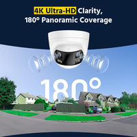 ANNKE 4K 8MP 180 °   Caméra Réseau IP PoE Panoramique Intelligente à Double Lumière Audio Bidirectionnel Système de Caméra CCTV
