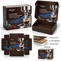 Boîte d'expédition personnalisée recyclable brillante en carton ondulé E pour machine à expresso, avec fermeture magnétique, doublure en éponge et vernis sélectif UV
