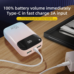 Tùy chỉnh thiết kế ngân hàng điện cầm tay cáp bền đầu ra 10000mAh 15 Wát <span class=keywords><strong>Tiny</strong></span> ngân hàng điện với màn hình LED hiển thị - Product Image 5
