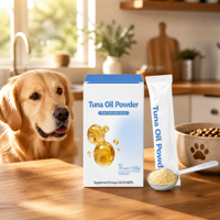 Poudre d'huile de thon pour chats et chiens, complément d'huile de poisson oméga 3, DHA EPA, poudre pour animaux de compagnie, palable, pour la peau, le pelage, le cerveau, la nutrition cardiaque, 20g