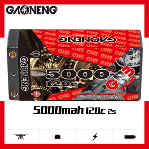 Batería LiPo GAONENG GNB 5000mAh 7.4V 2S 120C RC Shorty Short Pack 4.0mm Bullet Hard Case para Coche RC 1:10 1:12 - Product Image 5