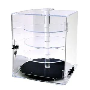 Curio Case - Acrylic Rotating Shelved Display Case with Lock, Curio Display  Cases