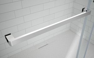 Paroi de douche moderne en verre <span class=keywords><strong>noir</strong></span> mat à cadre fin, système de glissière silencieux et fluide, installation facile, taille personnalisable - Product Image 6
