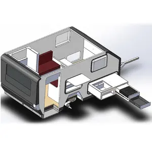 Offroad berkemah trailer kecil rv camper van hybrid caravan 4x4 perjalanan off road trailer dengan tenda