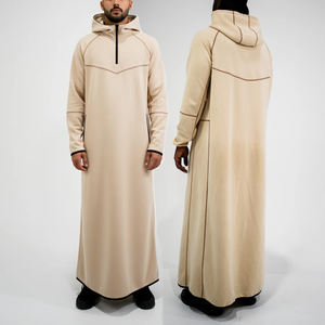 Nouveau design personnalisé 2026 – Qamis marocain pour homme en coton, coupe décontractée, grande taille, manches longues, blanc, style traditionnel avec capuche - Product Image 1