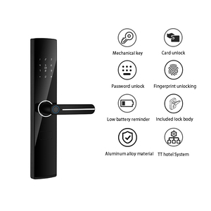 Serrure <span class=keywords><strong>de</strong></span> porte intelligente YOLOCK Tuya avec déverrouillage par code Wi-Fi, en aluminium, pour porte en laiton - Product Image 2
