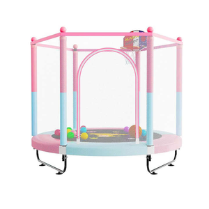 <span class=keywords><strong>Trampoline</strong></span> rose pour bébé, <span class=keywords><strong>petit</strong></span> <span class=keywords><strong>trampoline</strong></span> pour tout-petits, jeu doux, trampolines d'intérieur pour enfants avec panier de basket-ball - Product Image 1