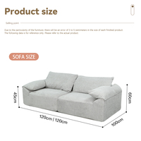 Vakuumkomprimiertes Quadratisches Dreisitzer-Sofa mit Hochdichtem Schaumstoff und Mikrofaser-Bezug für Wohnzimmer