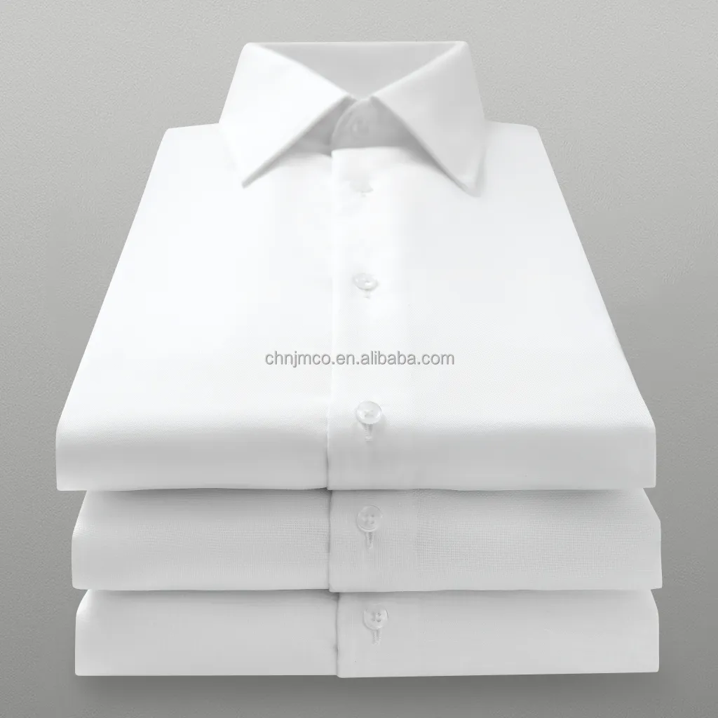 قميص أبيض عالي الجودة للرجال رسمي بأزرار لأعلى قمصان كاجوال بأكمام طويلة قميص سهرة