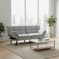 Sofá Cama Nisco de Alta Calidad, Moderno, Acolchado, con Espuma Viscoelástica, Cargadores USB y Estructura Metálica Plegable para Dormitorio o Sala de Estar