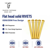 Rivets plats en cuivre TianFang pour joints de barres électriques, finition étamée, tailles personnalisées avec support d'échantillonnage rapide