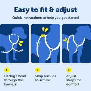 3-in-1 khai thác-thoải mái dễ dàng đi bộ con chó ngực khai thác với phía trước Dây Xích tập tin đính kèm để giảm kéo, nghẹt thở & bịt miệng - Product Image 4