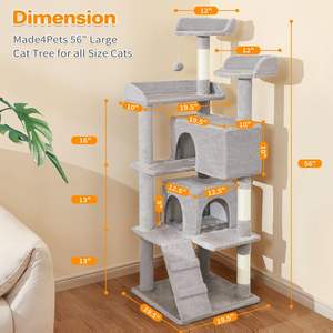 Made4Pets Árbol para Gatos de Sisal de 56 Pulgadas con Múltiples Niveles, Torre para Gatos de Interior, Mueble Resistente para Gatos y Gatitos - Product Image 3