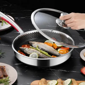 Panci Kustom Stainless Steel 316 Wajan Antilengket Wajan Sarang Lebah Set Peralatan Masak Wajan