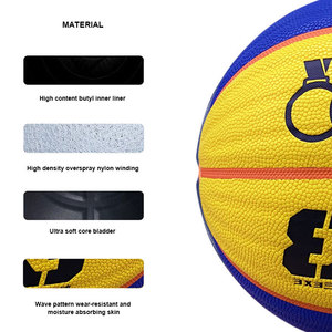 Juego de entrenamiento de <span class=keywords><strong>baloncesto</strong></span> con logotipo personalizado, tamaño 6, patrón de ondas, absorción de humedad, cuero PU, pelota de <span class=keywords><strong>baloncesto</strong></span> <span class=keywords><strong>3x3</strong></span> para adolescentes - Product Image 2