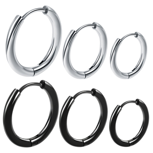 Orecchino a Cerchio Senza Saldatura in Acciaio Inox con Chiusura a Cerniera, Gioielli per il Corpo, 5 Colori, Piercing per Orecchie e Naso - Product Image 5