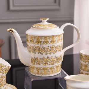 New Nordic Luxury Yellow Flower Bone China 15 Piece Coffee <b>Set</b> Afternoon <b>Tea</b> - Product Image 3