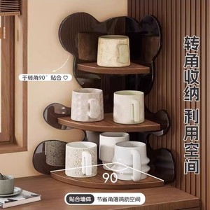 Corner Shelf 3 Tier Wood Cosmetic Organizer Storage Rack For Makeup Bathroom Vanity Desk Use - Product Image 2