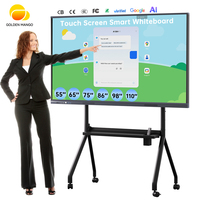 Pantalla Táctil Interactiva LCD 4K en Oferta, Pizarra Interactiva de 65/75/86/98 Pulgadas con Cámara de 48MP para Centro de Capacitación