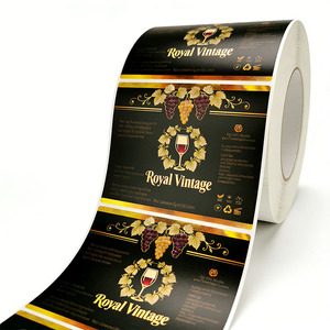 Custom Size Luxury <strong>Vinyl</strong> Waterproof Durable Wine Bottle Label <strong>Stickers</strong> <strong>Adhesive</strong> <strong>Sticker</strong> Roll - Product Image 1