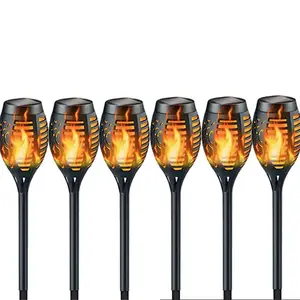 96 LED Waterproof Solar Flickering Flame Torch - Outdoor Tiki Torches Flickering Flame Lamp Pathway Lights