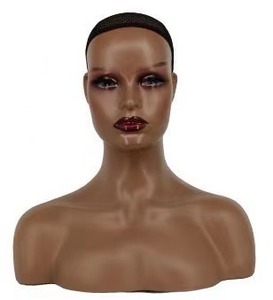 Tête <span class=keywords><strong>de</strong></span> Mannequin Femme Africaine Américaine Assise en PP pour Présentation - Product Image 3