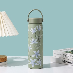 กระติกน้ำสแตนเลสเก็บความร้อนความเย็นสองชั้นลายพิมพ์ศิลปะ รุ่นขายดีปี 2025 - Product Image 5