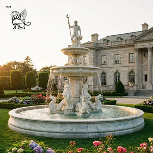 Projet de Développement <span class=keywords><strong>Immobilier</strong></span> BLVE, Décoration, Grand Jardin Extérieur Européen, Statues de Dieux Grecs, Fontaine en Marbre Blanc Poséidon - Product Image 1