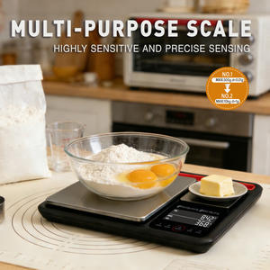 डुअल प्लेटफॉर्म फूड वेट स्केल के साथ 10 किलोग्राम क्षमता वाले वाटरप्रूफ स्टेनलेस स्टील की सतह एलसीडी डिस्प्ले एए बैटरी ऑपरेशन - Product Image 2