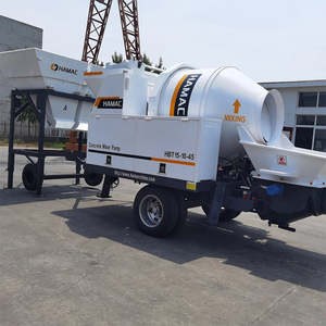Bomba mezcladora de hormigón móvil HBT15-10-45 usada, suministrada de fábrica, diésel 62/72/92KW, distancia de transporte vertical de 20m, motor principal - Product Image 1