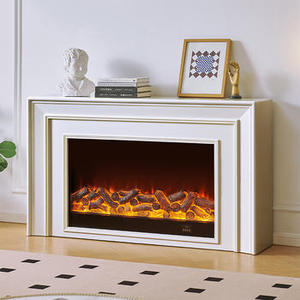 Étagère de cheminée électrique en chêne rustique moderne de style antique Poêle à bois Meuble TV Télécommande Appartements - Product Image 6