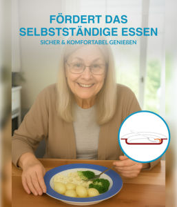 Assiette à steak ronde moderne Unisono Plus 26 cm, blanche spéciale, écologique, avec poignée, aide à la digestion, bleue, pour usage domestique - Product Image 2