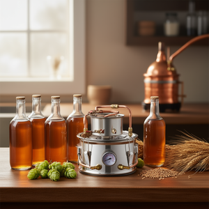 ชุดอุปกรณ์ทำเบียร์ที่บ้าน Vevor 5 แกลลอน ทำจากสแตนเลส พร้อมท่อทองแดงและเทอร์โมมิเตอร์ในตัวสำหรับการกลั่นแอลกอฮอล์ - Product Image 2