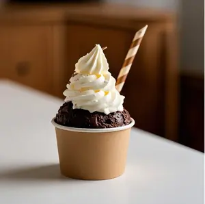 Bol en papier jetable de qualité alimentaire <span class=keywords><strong>avec</strong></span> couvercle blanc pour salade, pâtes et bol <span class=keywords><strong>Poke</strong></span> - Product Image 5