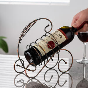 Porte-vin mural décoratif de luxe en fer forgé couleur bronze Guqin, capacité 4 verres à pied, pour entrée de maison - Product Image 2