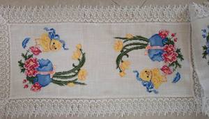 <strong>Easter</strong> Floral Embroidered and Cutwork Disposable 100% Polyester Square <strong>Table</strong> <strong>Cloth</strong> - Product Image 2