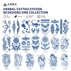 สติกเกอร์สักลายสมุนไพรแบบกึ่งถาวร 80 แบบ ขนาด 110x180 มม. คอลเลคชั่นลายพืช - Product Image 4