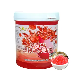 1.2kg Strawberry bubble gum rtd boissons popping boba 1 portion Bubble Tea Ingrédients