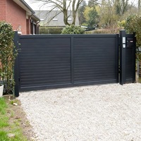 Clôture d'intimité en alliage d'aluminium 6x6 pieds (1,8x2m) pour jardin et cour arrière, panneau de clôture à lattes métalliques facile à assembler pour villa et extérieur