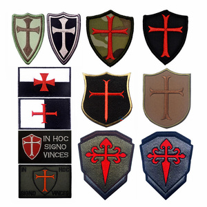 Templer-Orden Teutonisches Kreuz Schild Taktischer Stil Moral-Patch Gesticktes Abzeichen Klett-Patch für Rucksäcke Outdoor - Product Image 1