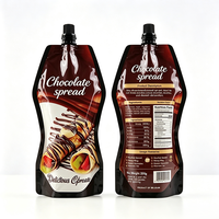 Pochettes à bec verseur brillantes de qualité alimentaire avec bouchon pour sauce chocolatée et liquides, tailles personnalisées OEM/ODM disponibles, sacs Mylar