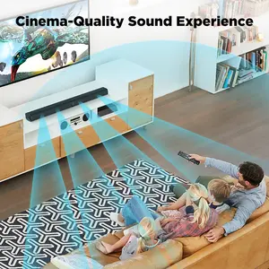 Barre de son sans fil Bluetooth Soundbar Home Cinéma Système barres de son pour la télévision avec HDMI- ARC/optique/AUX Conne