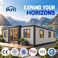 Maison mobile préfabriquée moderne de 40 pieds à 2 chambres, extensible, type « Granny Flat », structure en acier modulaire portable