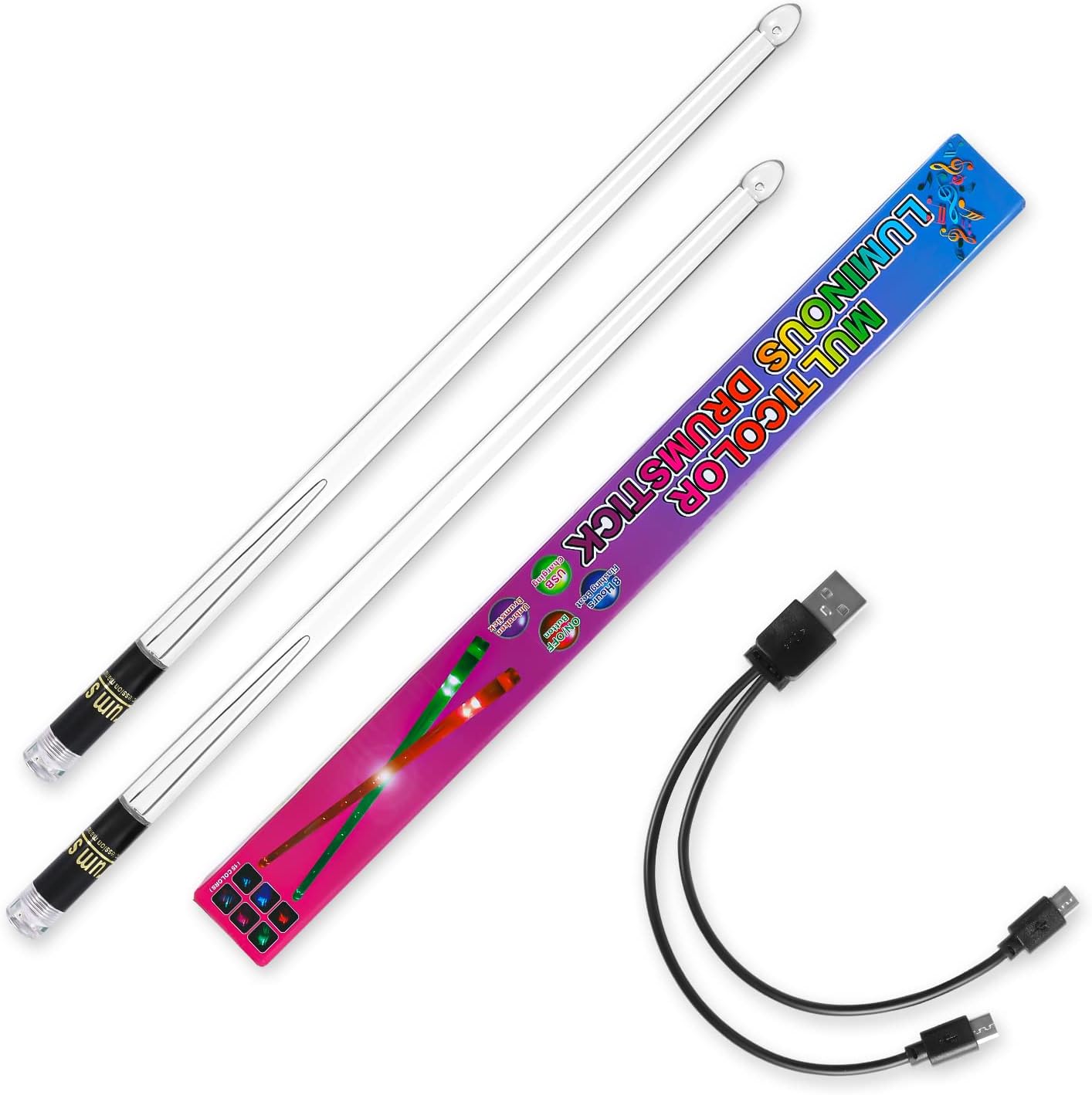 Rechargable Drumsticks With Colorful Box Packaging