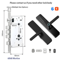 Cerradura de Puerta Digital con Código PIN OEM Ttlock, Cerradura Biométrica con Batería Seca, Cerraduras Inteligentes con Aplicación para Puertas de Madera, para Hoteles, Apartamentos y Dormitorios