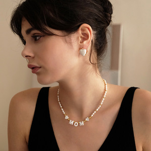 Collar <span class=keywords><strong>de</strong></span> Perlas Naturales <span class=keywords><strong>de</strong></span> Agua Dulce con Colgante <span class=keywords><strong>de</strong></span> Concha y <span class=keywords><strong>Amor</strong></span>, Collar <span class=keywords><strong>de</strong></span> Cuentas <span class=keywords><strong>de</strong></span> Acero Inoxidable Impermeable, Regalo para el Día <span class=keywords><strong>de</strong></span> la <span class=keywords><strong>Madre</strong></span> - Product Image 4