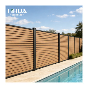 Poteau de clôture de jardin <span class=keywords><strong>en</strong></span> composite bois-aluminium Great Wall, écologique, résistant aux intempéries, noir, vertical, extérieur, facile à assembler - Product Image 1