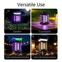 Lampe anti-moustiques solaire rechargeable 3600 mAh, étanche IP65, avec lumière pour jardin, cour et terrasse